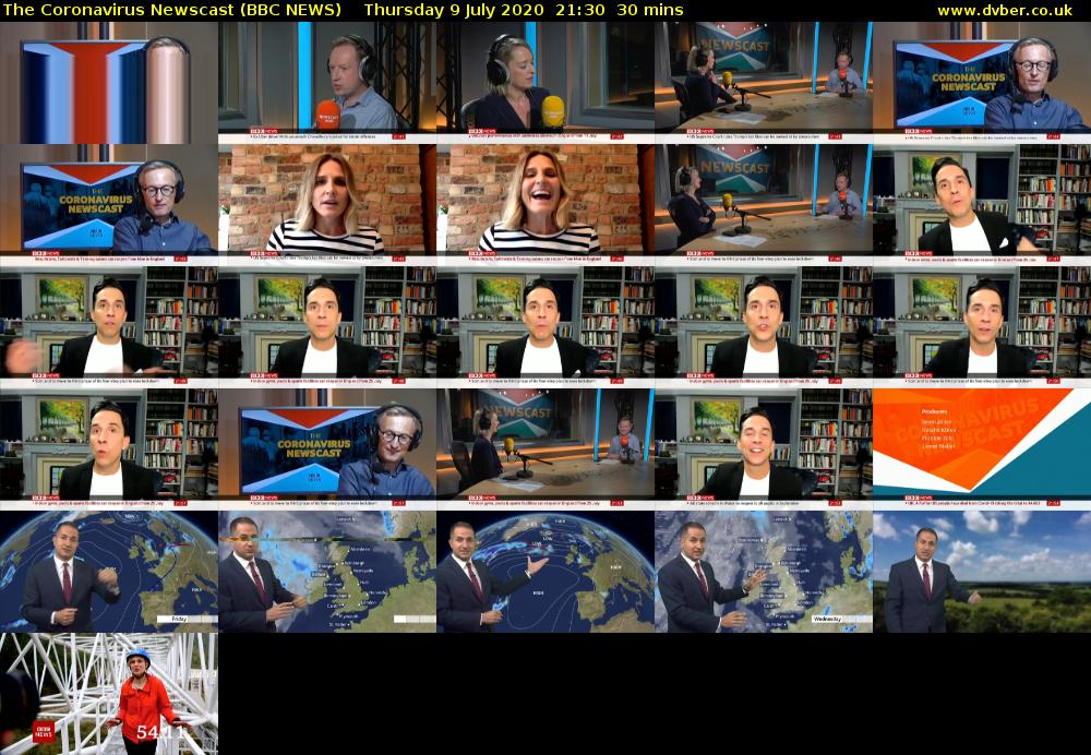 The Coronavirus Newscast (BBC NEWS) Thursday 9 July 2020 21:30 - 22:00