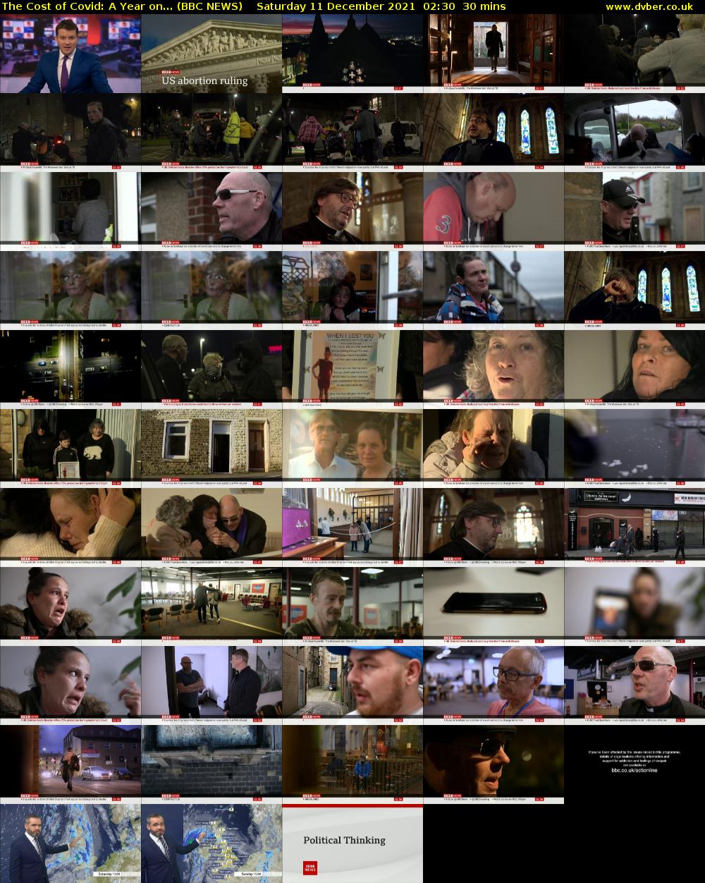 The Cost of Covid: A Year on... (BBC NEWS) Saturday 11 December 2021 02:30 - 03:00