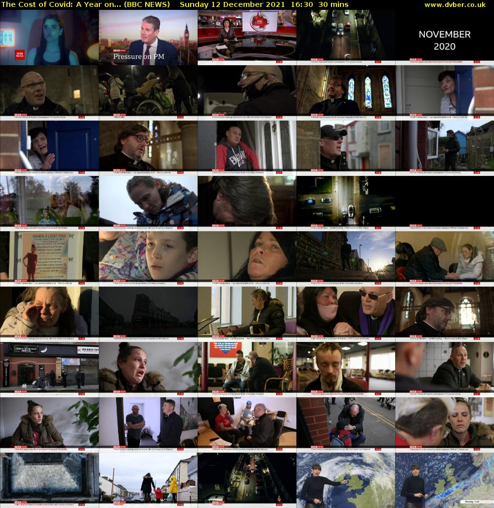 The Cost of Covid: A Year on... (BBC NEWS) Sunday 12 December 2021 16:30 - 17:00