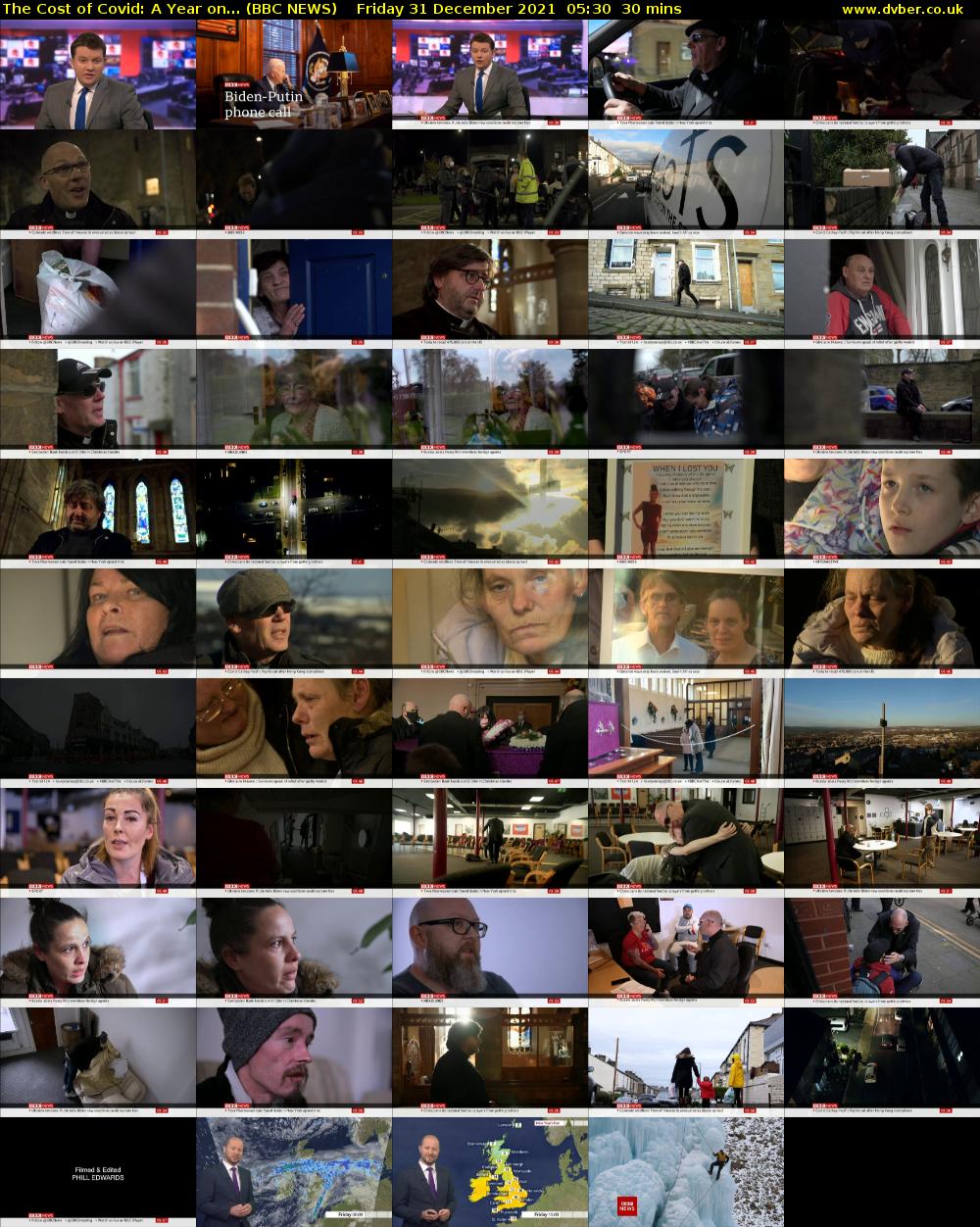 The Cost of Covid: A Year on... (BBC NEWS) Friday 31 December 2021 05:30 - 06:00