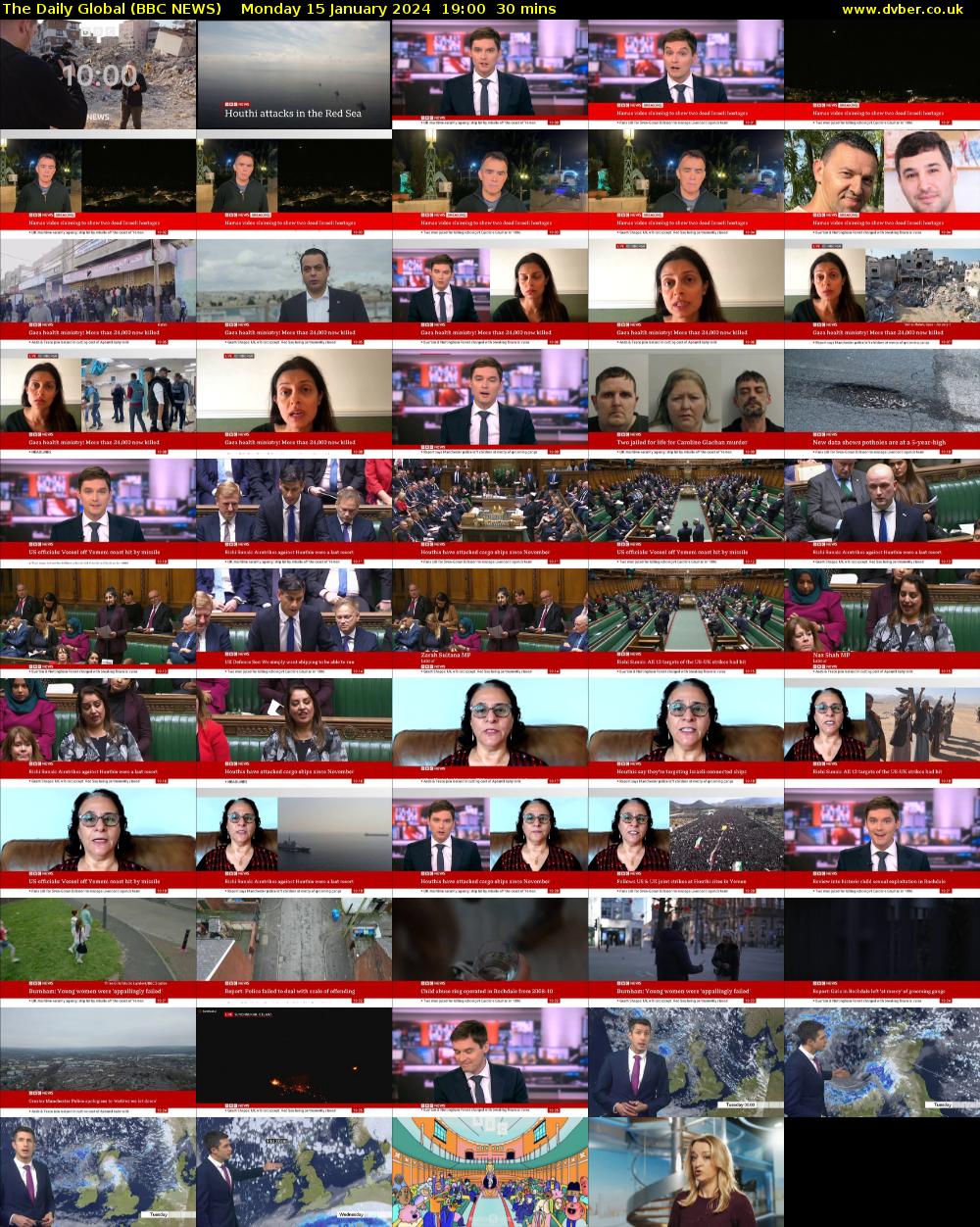 The Daily Global (BBC NEWS) Monday 15 January 2024 19:00 - 19:30