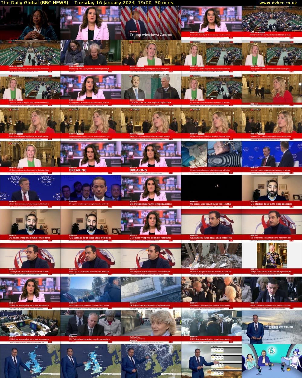 The Daily Global (BBC NEWS) Tuesday 16 January 2024 19:00 - 19:30