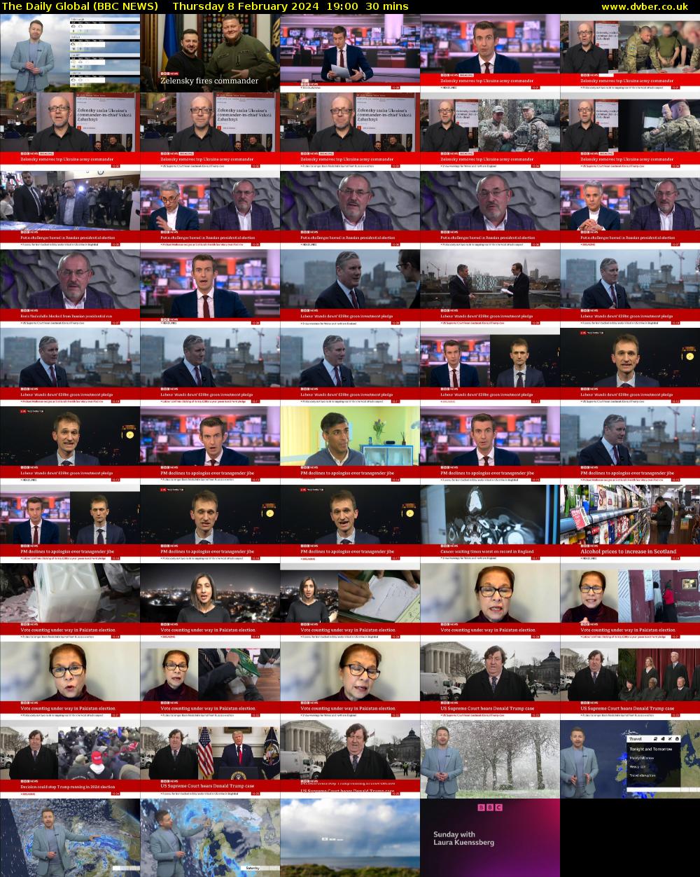 The Daily Global (BBC NEWS) Thursday 8 February 2024 19:00 - 19:30