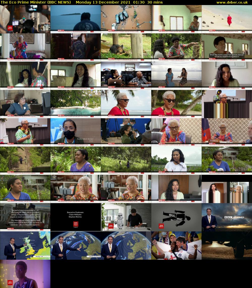 The Eco Prime Minister (BBC NEWS) Monday 13 December 2021 01:30 - 02:00