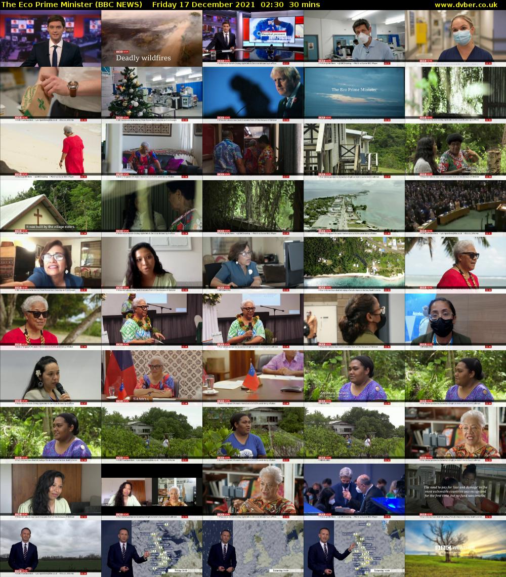 The Eco Prime Minister (BBC NEWS) Friday 17 December 2021 02:30 - 03:00