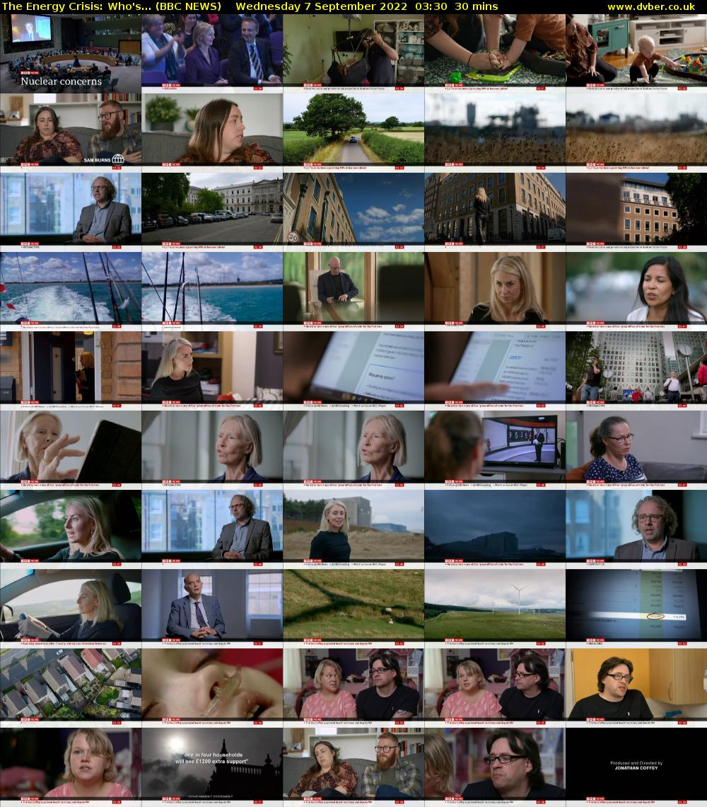 The Energy Crisis: Who's... (BBC NEWS) Wednesday 7 September 2022 03:30 - 04:00