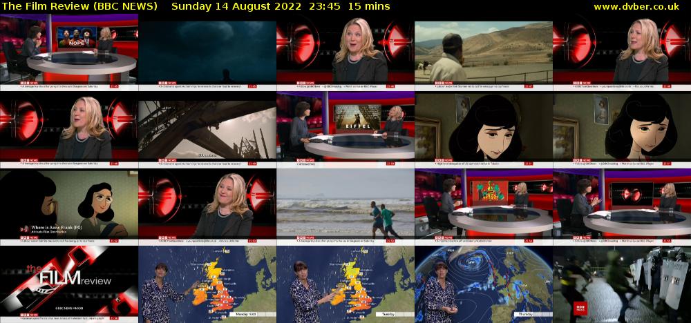 The Film Review (BBC NEWS) Sunday 14 August 2022 23:45 - 00:00