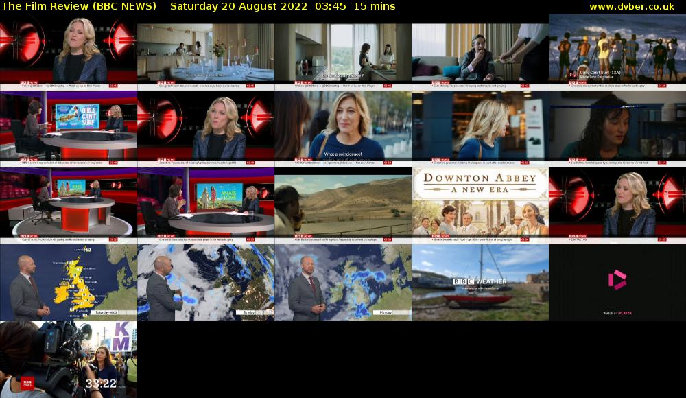 The Film Review (BBC NEWS) Saturday 20 August 2022 03:45 - 04:00