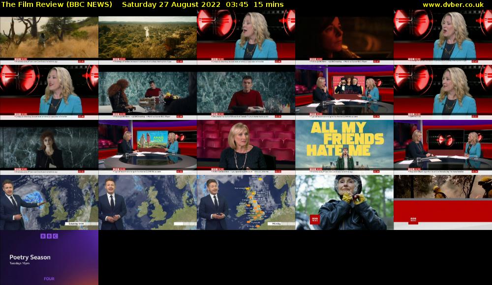 The Film Review (BBC NEWS) Saturday 27 August 2022 03:45 - 04:00