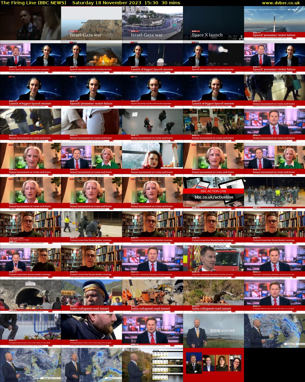 The Firing Line (BBC NEWS) Saturday 18 November 2023 15:30 - 16:00