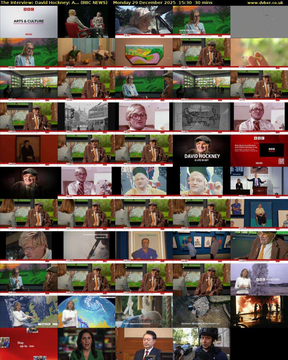 The Interview: David Hockney: A... (BBC NEWS) Monday 29 December 2025 15:30 - 16:00