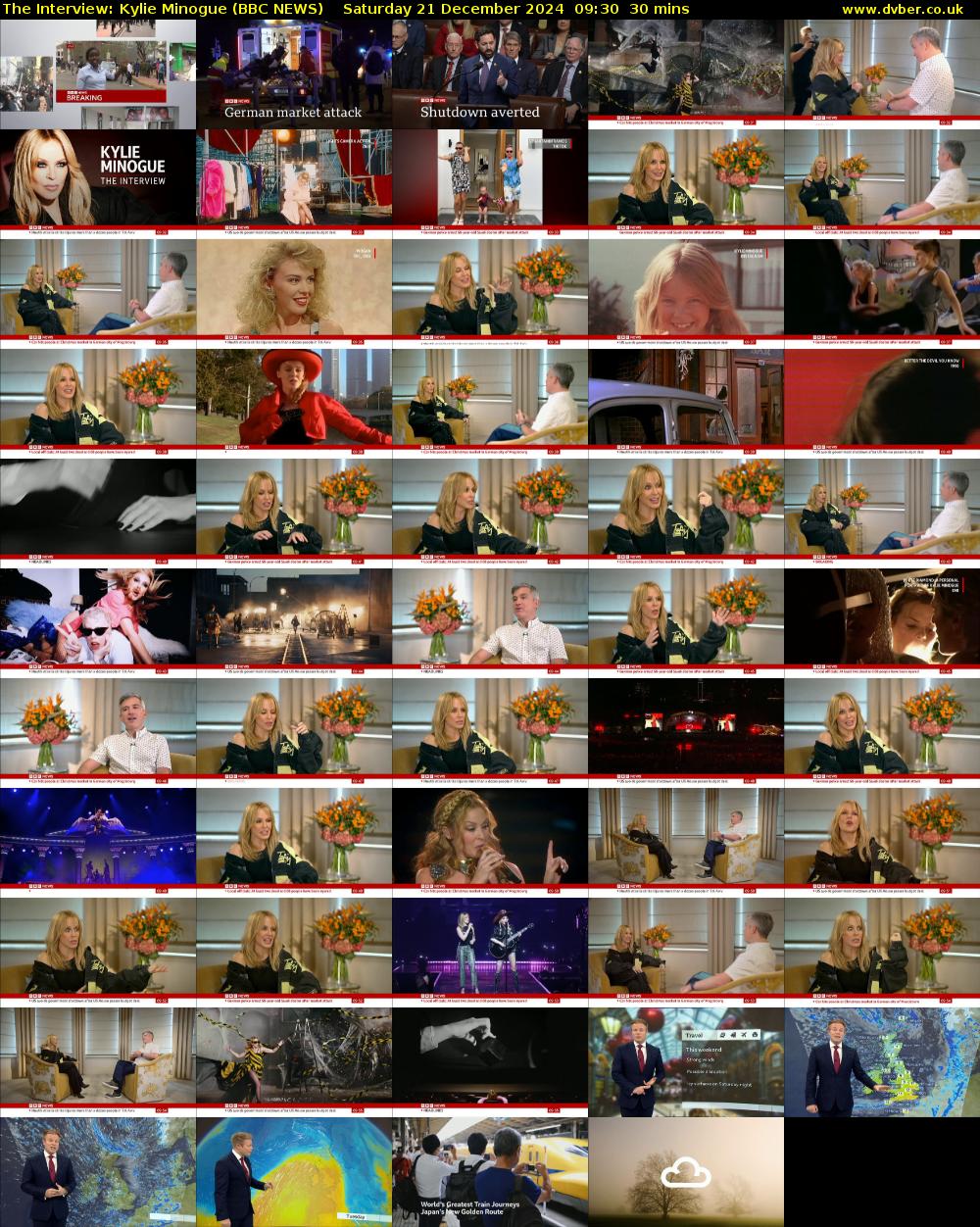 The Interview: Kylie Minogue (BBC NEWS) Saturday 21 December 2024 09:30 - 10:00