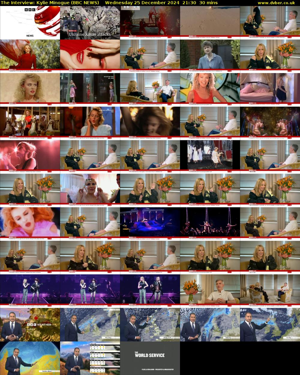 The Interview: Kylie Minogue (BBC NEWS) Wednesday 25 December 2024 21:30 - 22:00