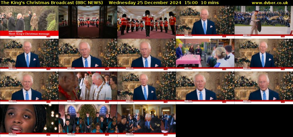 The King's Christmas Broadcast (BBC NEWS) Wednesday 25 December 2024 15:00 - 15:10