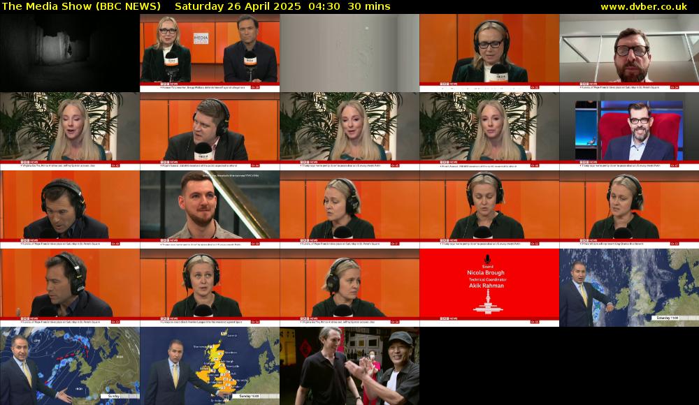 The Media Show (BBC NEWS) Saturday 26 April 2025 04:30 - 05:00