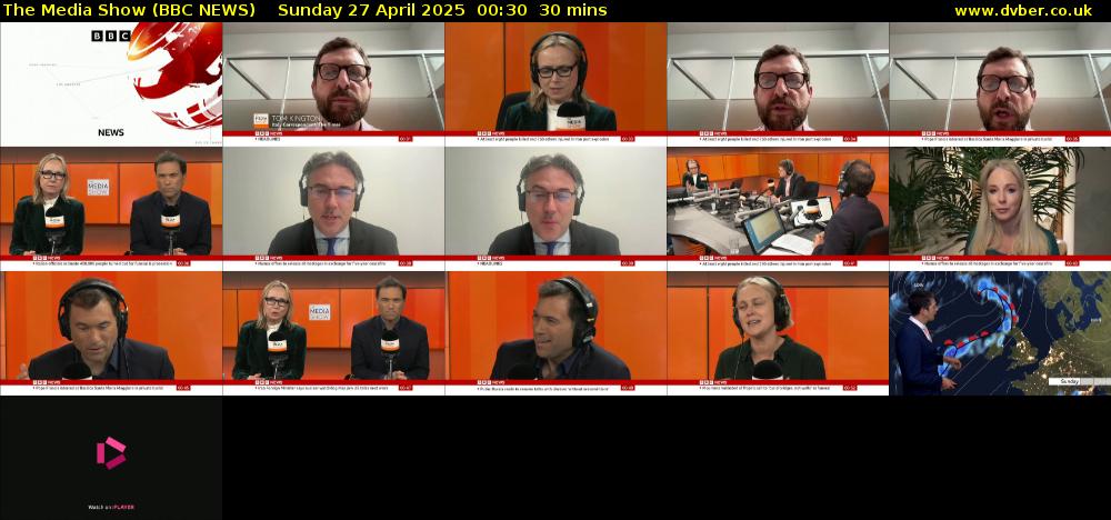 The Media Show (BBC NEWS) Sunday 27 April 2025 00:30 - 01:00