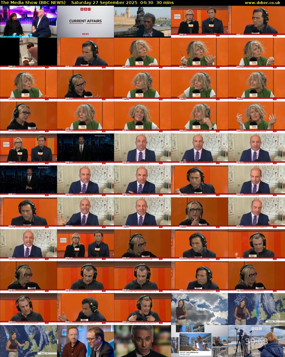 The Media Show (BBC NEWS) Saturday 27 September 2025 04:30 - 05:00