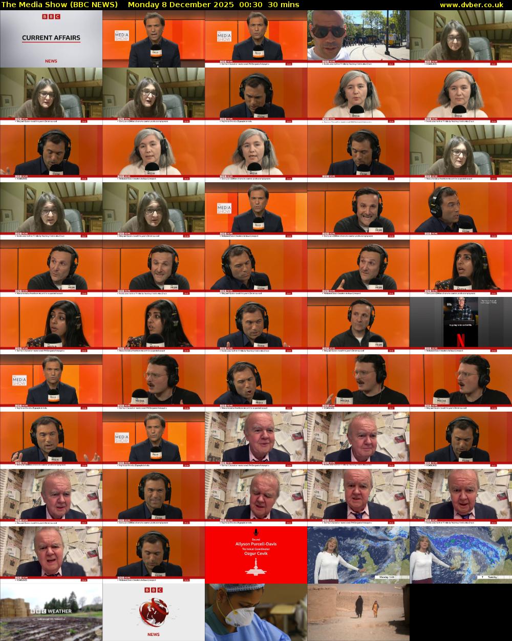 The Media Show (BBC NEWS) Monday 8 December 2025 00:30 - 01:00