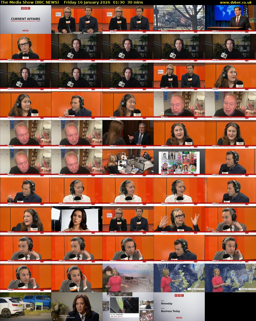 The Media Show (BBC NEWS) Friday 16 January 2026 01:30 - 02:00