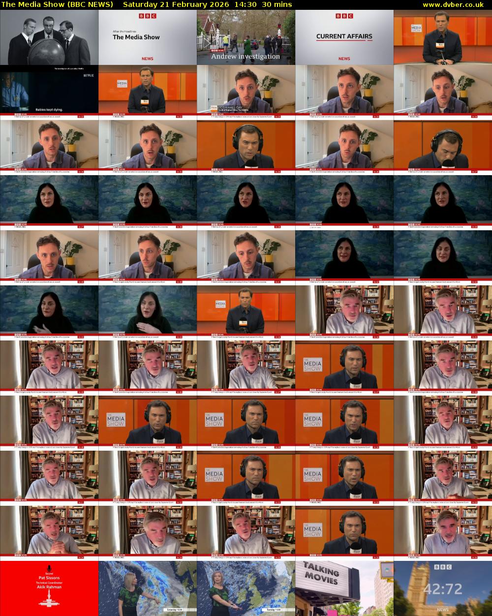 The Media Show (BBC NEWS) Saturday 21 February 2026 14:30 - 15:00