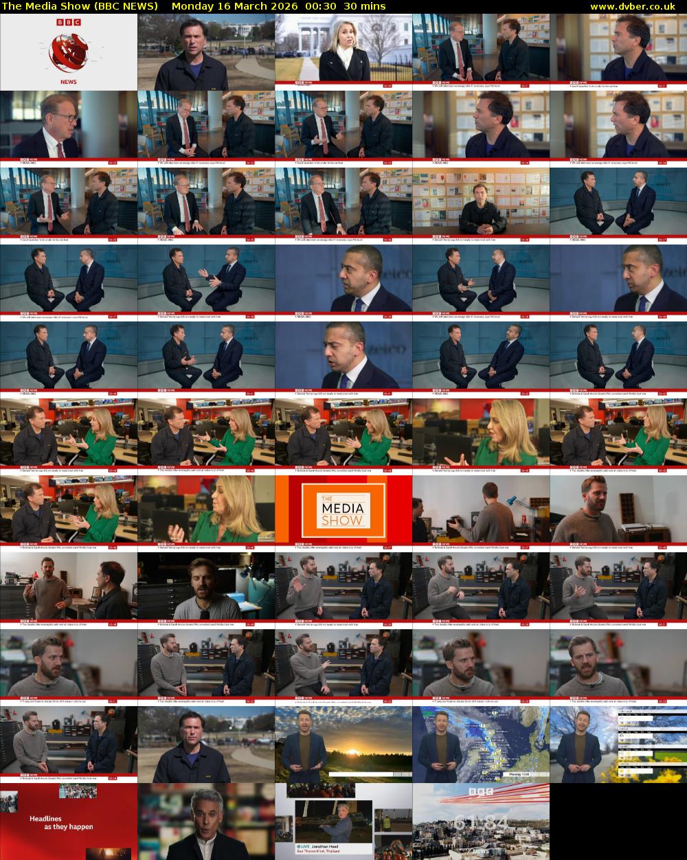 The Media Show (BBC NEWS) Monday 16 March 2026 00:30 - 01:00