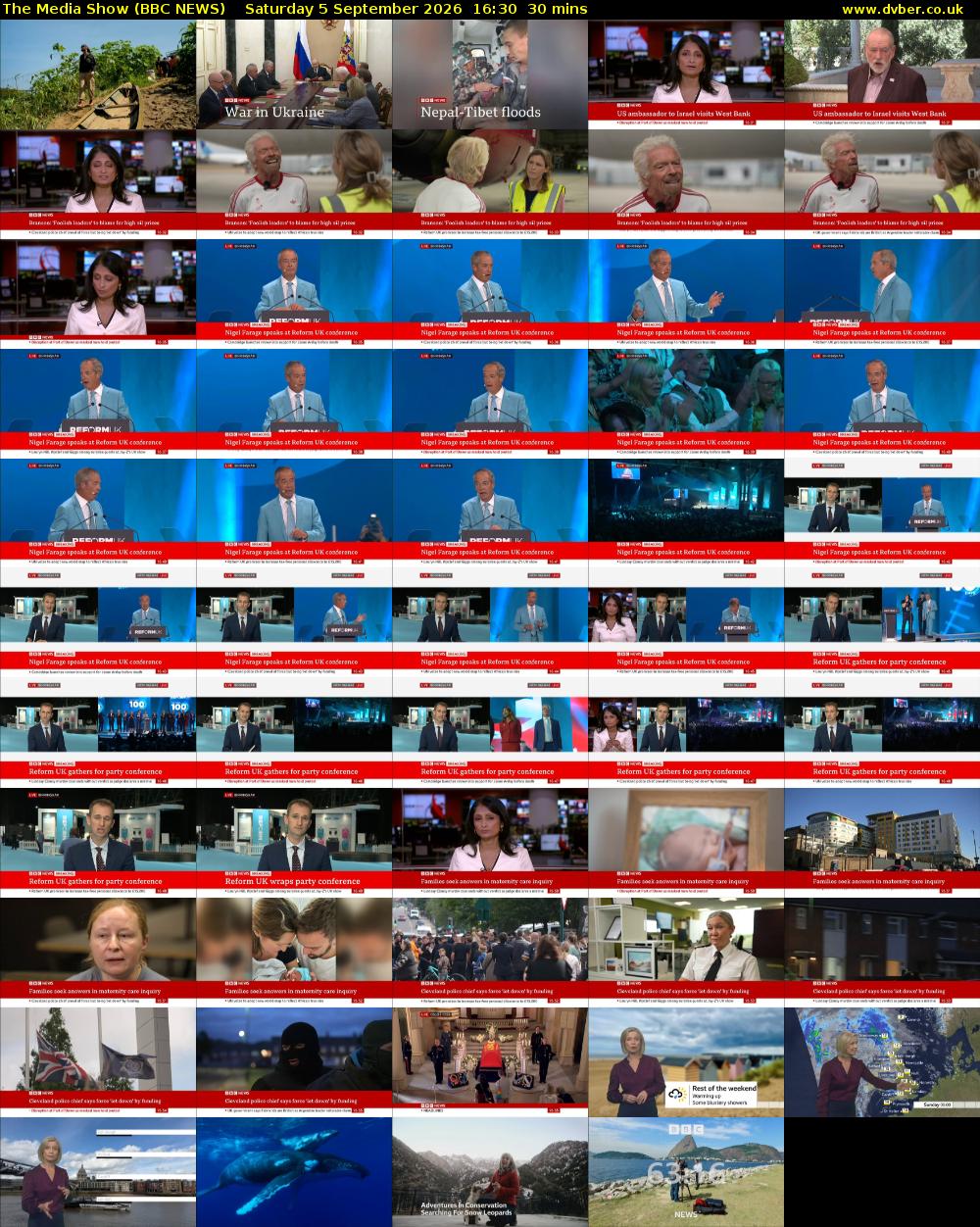 The Media Show (BBC NEWS) Saturday 5 September 2026 16:30 - 17:00