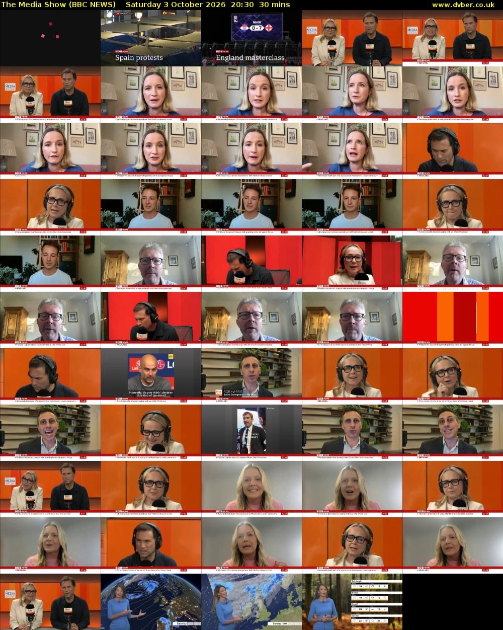 The Media Show (BBC NEWS) Saturday 3 October 2026 20:30 - 21:00