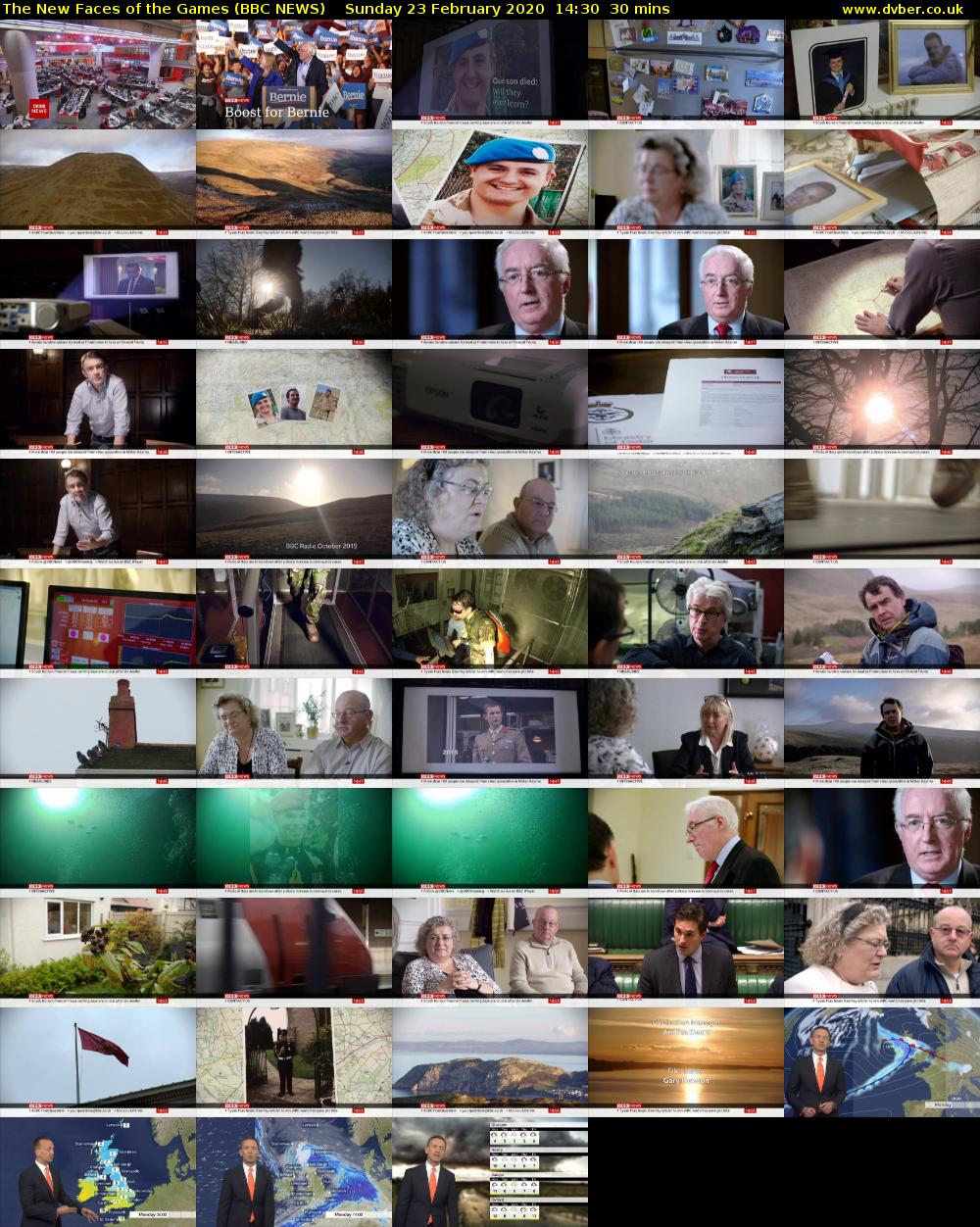 The New Faces of the Games (BBC NEWS) Sunday 23 February 2020 14:30 - 15:00