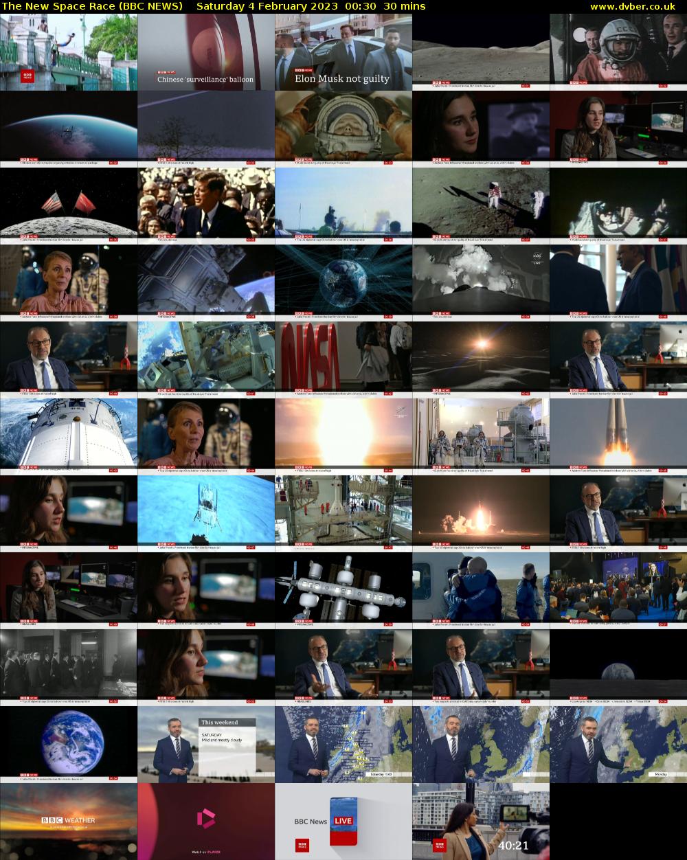 The New Space Race (BBC NEWS) Saturday 4 February 2023 00:30 - 01:00
