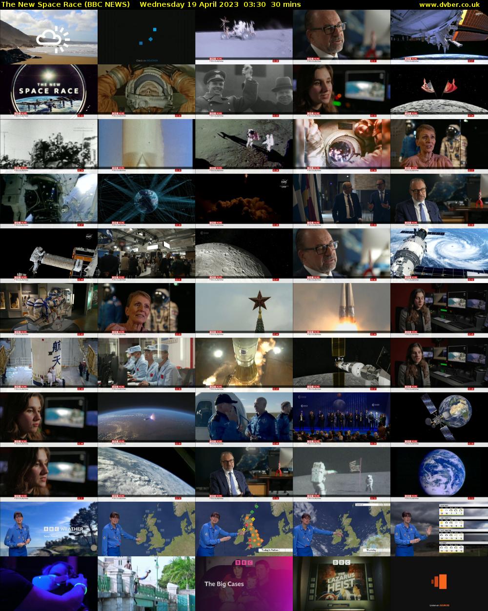 The New Space Race (BBC NEWS) Wednesday 19 April 2023 03:30 - 04:00
