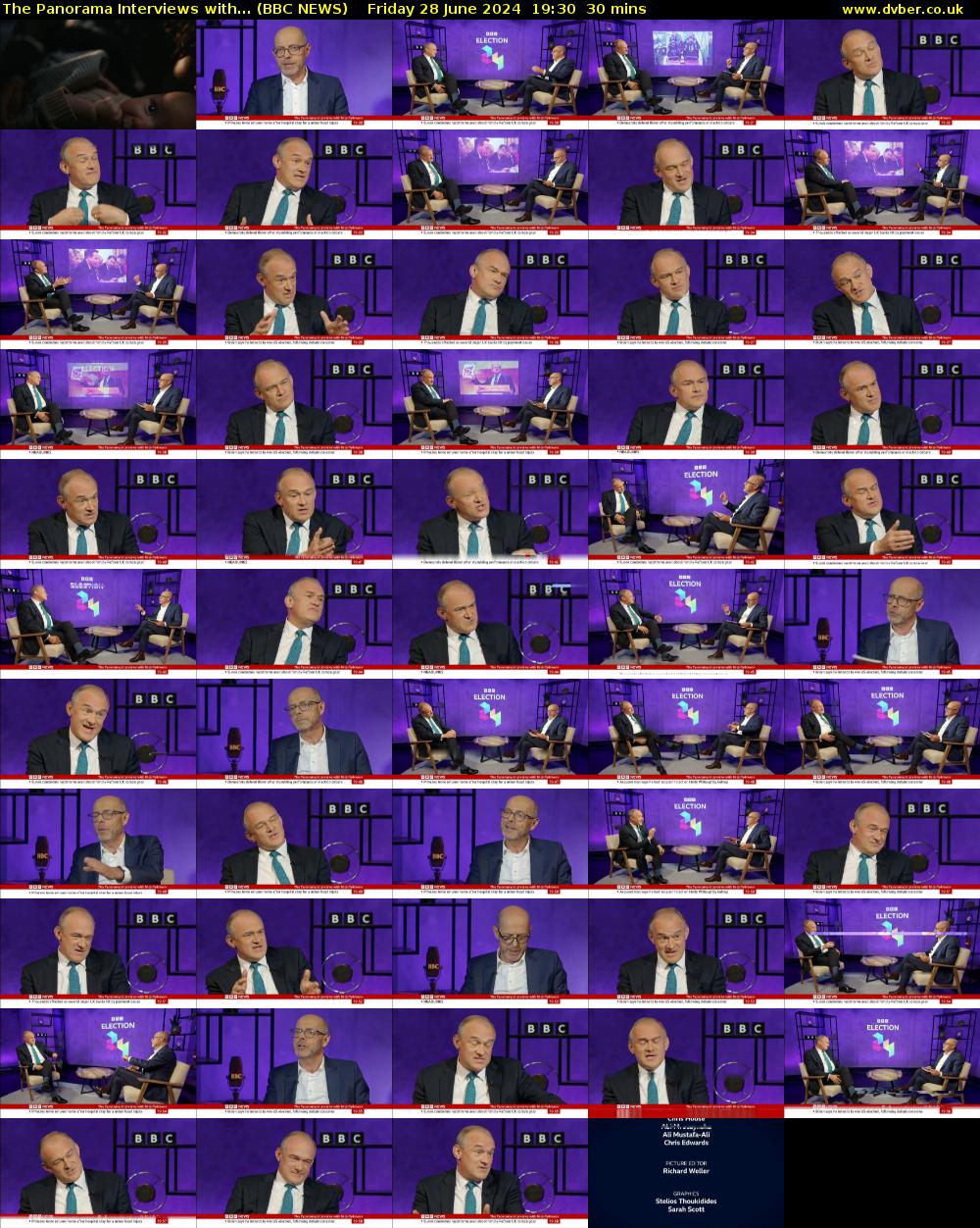 The Panorama Interviews with... (BBC NEWS) Friday 28 June 2024 19:30 - 20:00