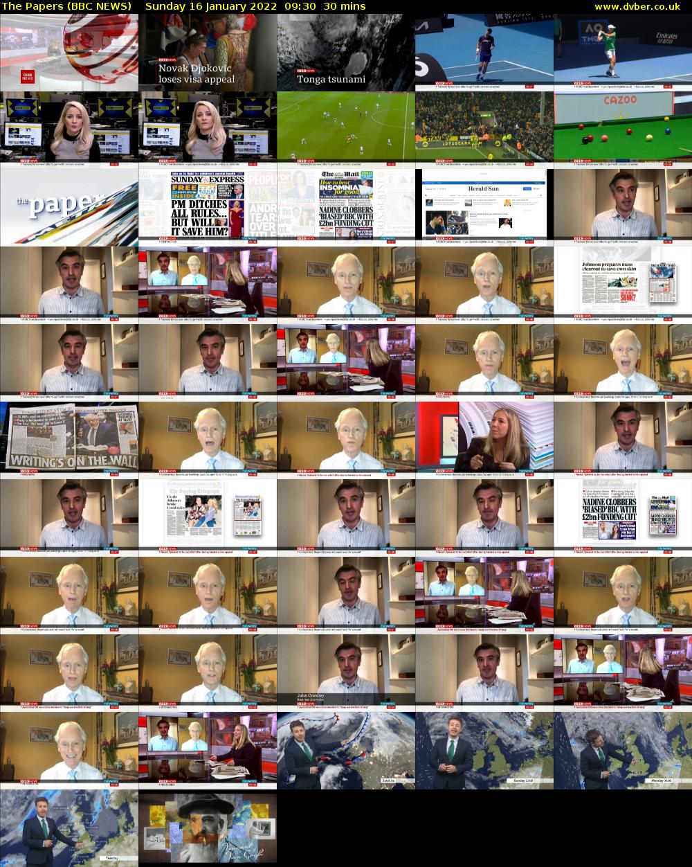 The Papers (BBC NEWS) Sunday 16 January 2022 09:30 - 10:00