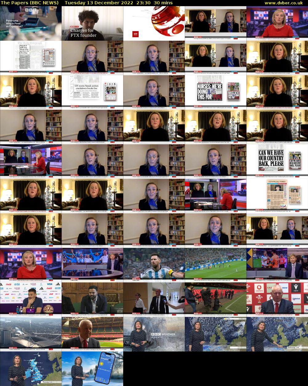 The Papers (BBC NEWS) Tuesday 13 December 2022 23:30 - 00:00