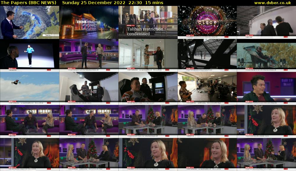The Papers (BBC NEWS) Sunday 25 December 2022 22:30 - 22:45