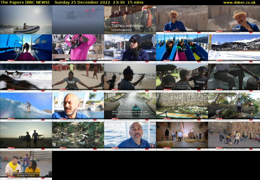 The Papers (BBC NEWS) Sunday 25 December 2022 23:30 - 23:45