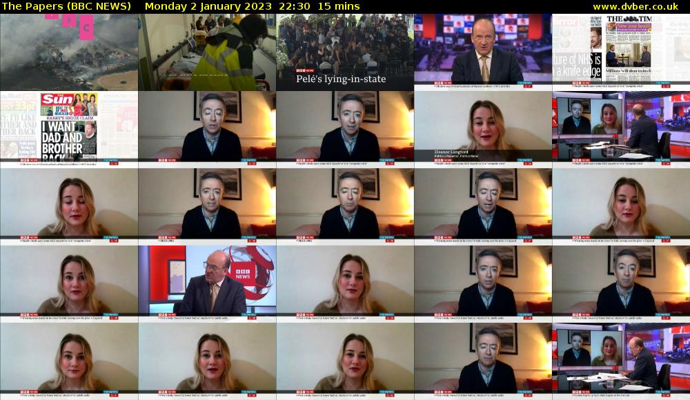 The Papers (BBC NEWS) Monday 2 January 2023 22:30 - 22:45