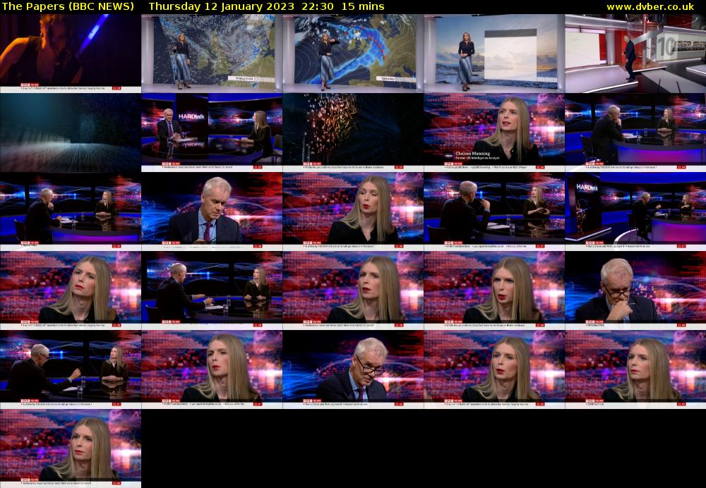 The Papers (BBC NEWS) Thursday 12 January 2023 22:30 - 22:45