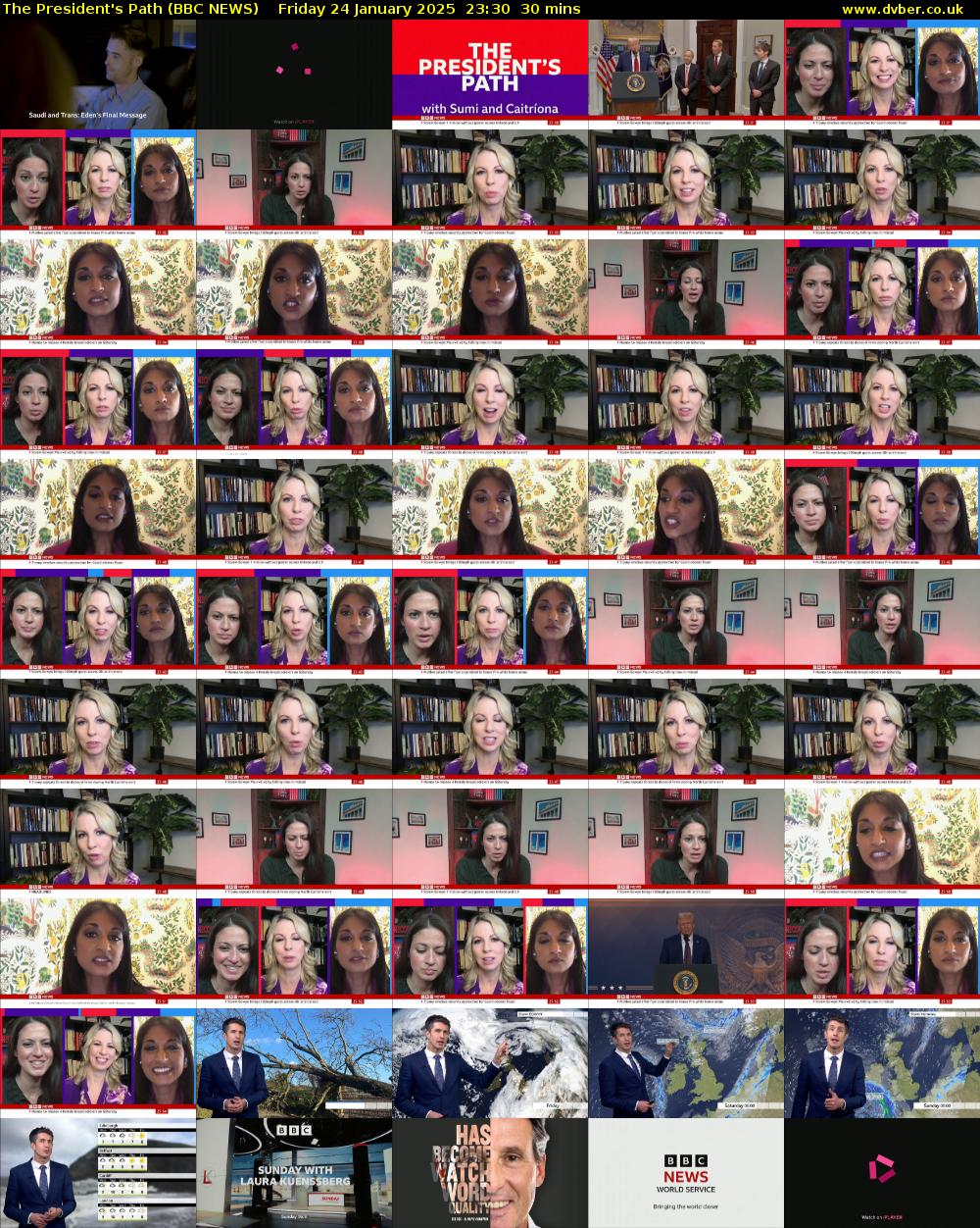 The President's Path (BBC NEWS) Friday 24 January 2025 23:30 - 00:00