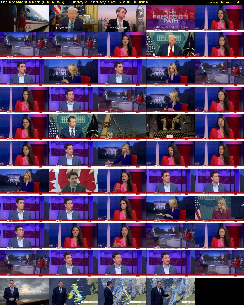 The President's Path (BBC NEWS) Sunday 2 February 2025 20:30 - 21:00