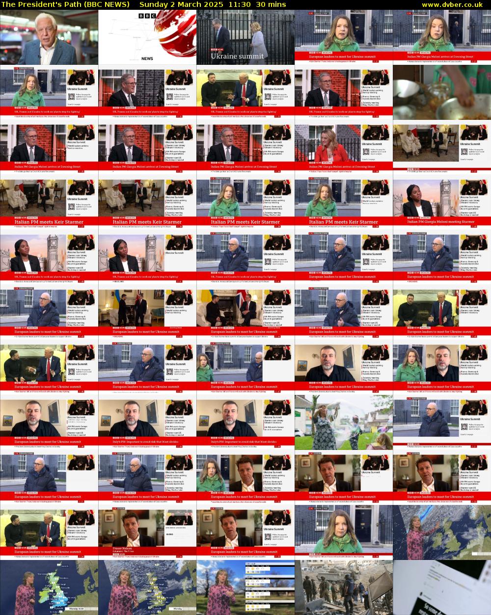 The President's Path (BBC NEWS) Sunday 2 March 2025 11:30 - 12:00