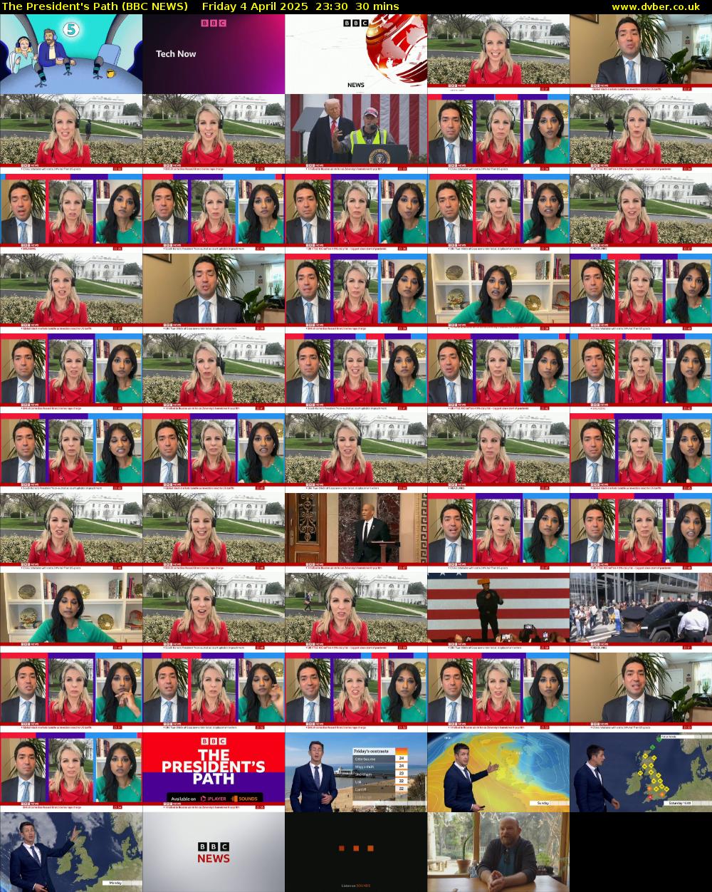 The President's Path (BBC NEWS) Friday 4 April 2025 23:30 - 00:00