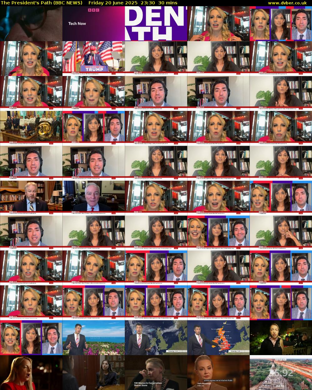 The President's Path (BBC NEWS) Friday 20 June 2025 23:30 - 00:00