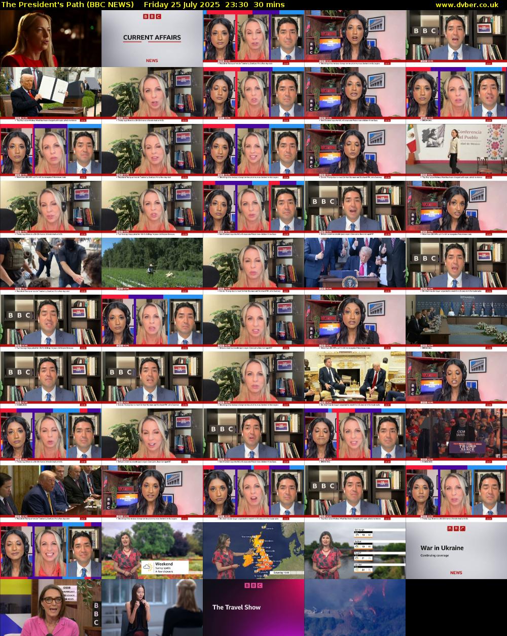 The President's Path (BBC NEWS) Friday 25 July 2025 23:30 - 00:00