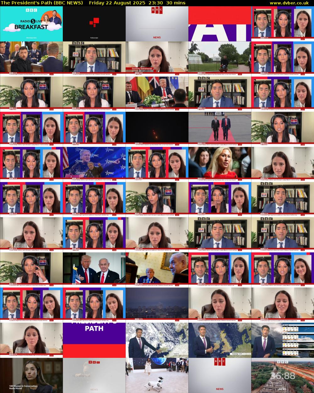 The President's Path (BBC NEWS) Friday 22 August 2025 23:30 - 00:00