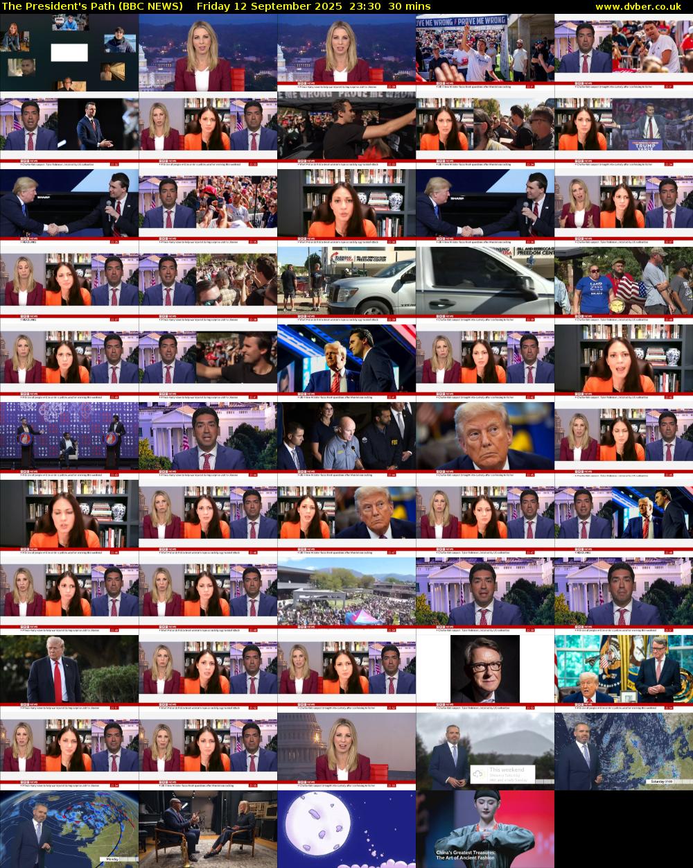 The President's Path (BBC NEWS) Friday 12 September 2025 23:30 - 00:00