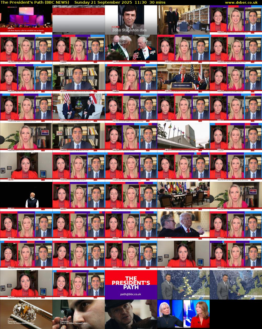 The President's Path (BBC NEWS) Sunday 21 September 2025 11:30 - 12:00