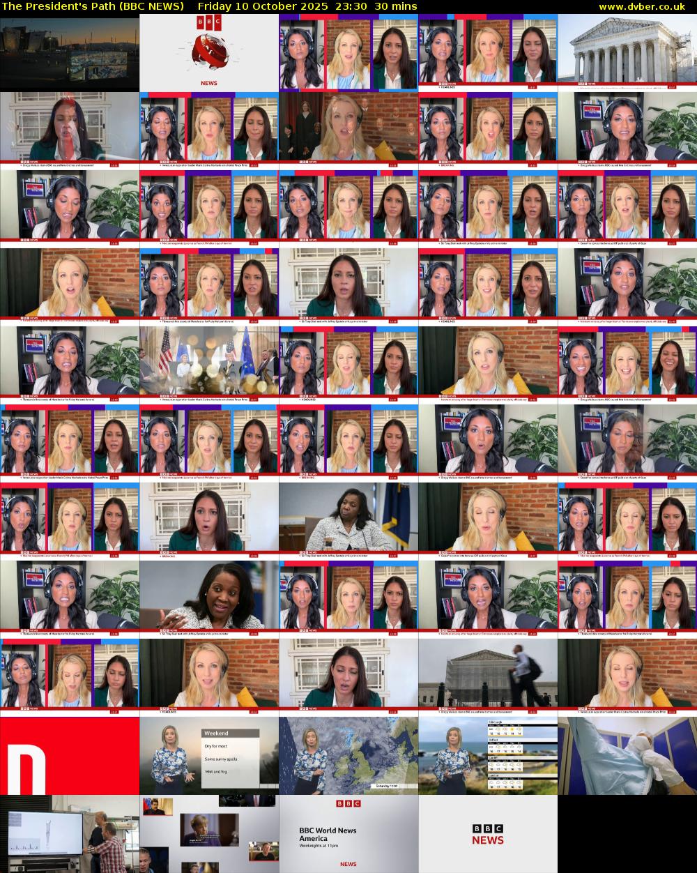 The President's Path (BBC NEWS) Friday 10 October 2025 23:30 - 00:00