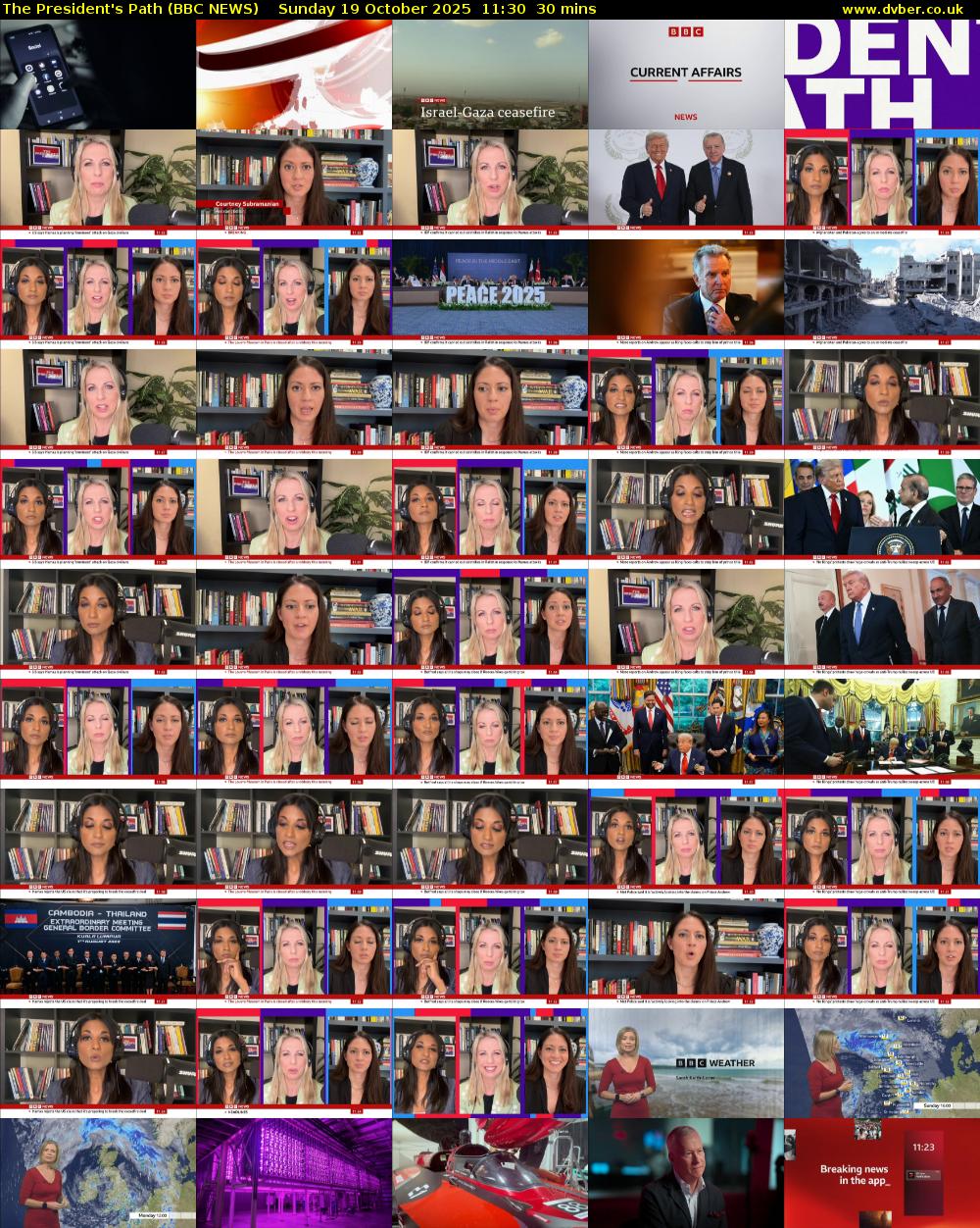 The President's Path (BBC NEWS) Sunday 19 October 2025 11:30 - 12:00