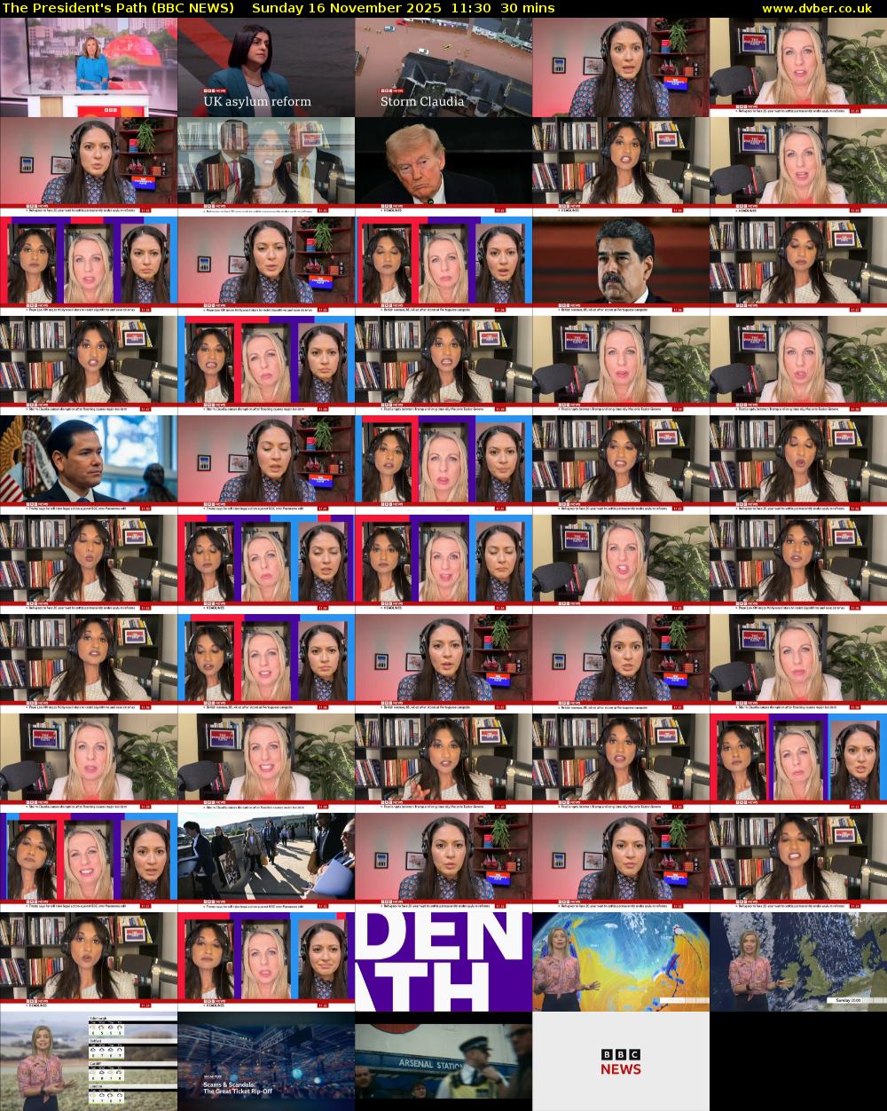 The President's Path (BBC NEWS) Sunday 16 November 2025 11:30 - 12:00