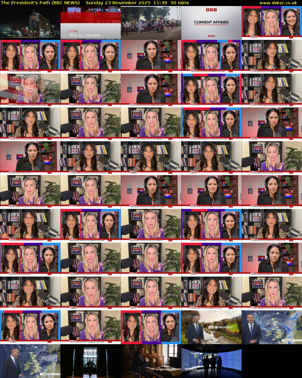 The President's Path (BBC NEWS) Sunday 23 November 2025 11:30 - 12:00